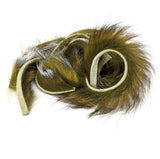 Hareline Shimmer Rabbit Strips 7 Sculpin Oive with Silver Shimmer Hair, Fur