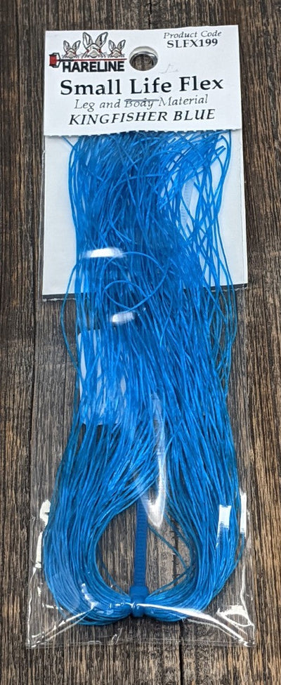Hareline Small Life-Flex Kingfisher Blue #199 Rubber Legs