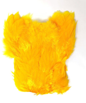 Hareline Soft Hackle Marabou Patch Sunburst Yellow Saddle Hackle, Hen Hackle, Asst. Feathers
