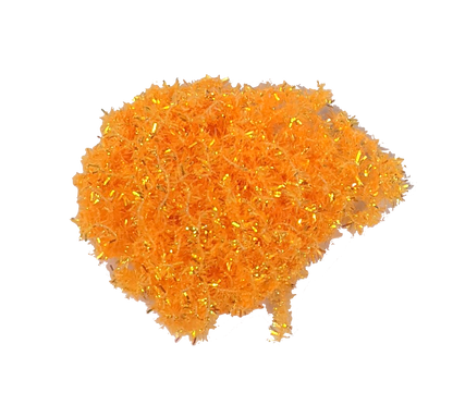 Hareline Solid & Krystal Tinsel Chenille Fl Orange Chenilles, Body Materials