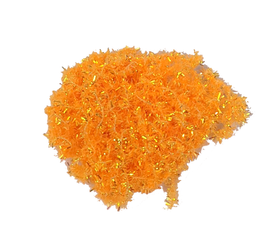 Hareline Solid & Krystal Tinsel Chenille Fl Orange Chenilles, Body Materials