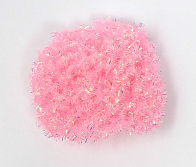 Hareline Solid & Krystal Tinsel Chenille Fl Pink Chenilles, Body Materials
