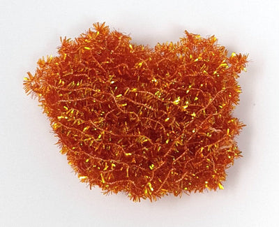 Hareline Solid & Krystal Tinsel Chenille Hot Orange Chenilles, Body Materials