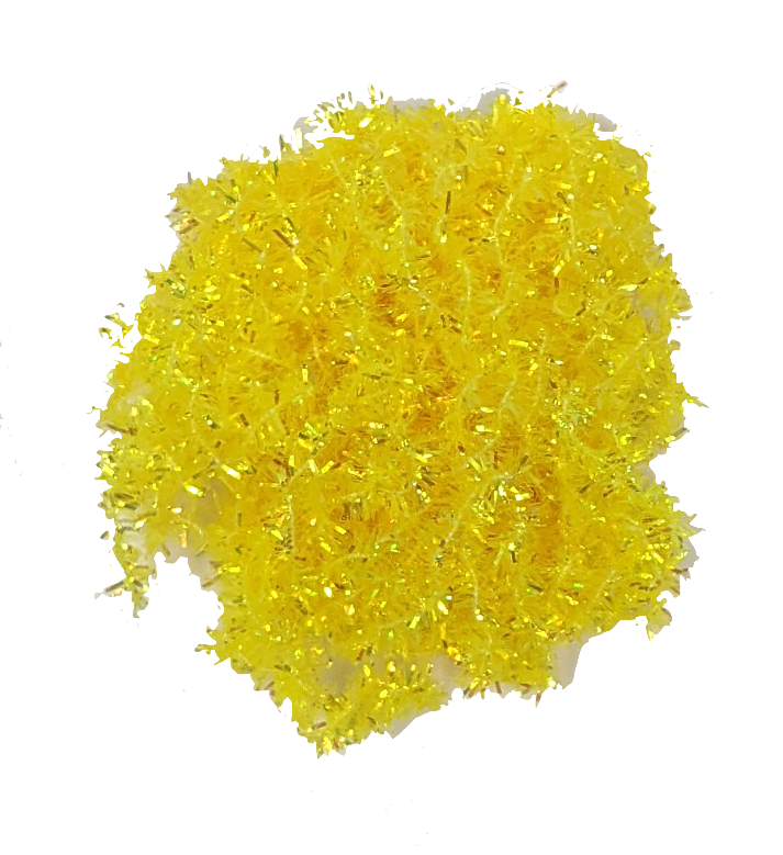 Hareline Solid & Krystal Tinsel Chenille Yellow Chenilles, Body Materials
