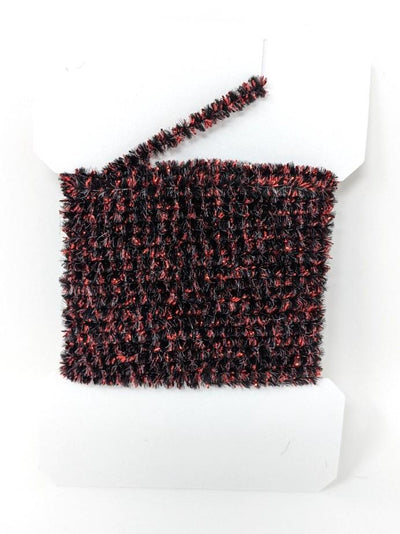 Hareline Speckled Chenille #14 Red Black Chenilles, Body Materials