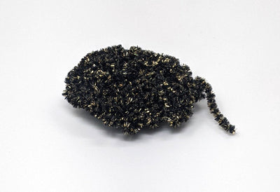 Hareline Speckled Chenille #18 Gold Black Chenilles, Body Materials