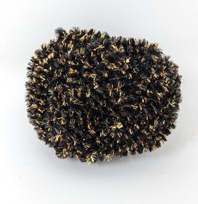 Hareline Speckled Chenille #19 Copper Gold Black Chenilles, Body Materials