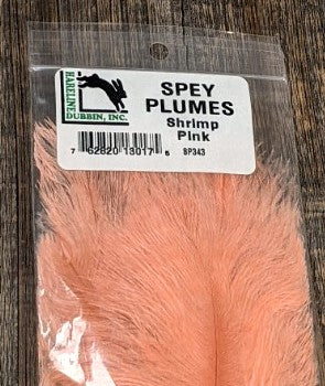 Hareline Spey Plumes Shrimp Pink Saddle Hackle, Hen Hackle, Asst. Feathers