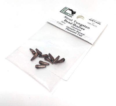 Hareline Stout Tungsten Bead Bodies 239 Metallic Brown Pheasant Tail / Medium 3mm Beads, Eyes, Coneheads