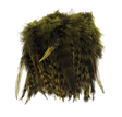 Hareline Strung 4-6 inch Grizzly Variant Saddle Hackle Olive #263 Saddle Hackle, Hen Hackle, Asst. Feathers