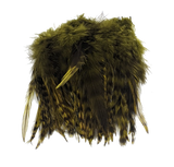 Hareline Strung 4-6 inch Grizzly Variant Saddle Hackle Olive #263 Saddle Hackle, Hen Hackle, Asst. Feathers