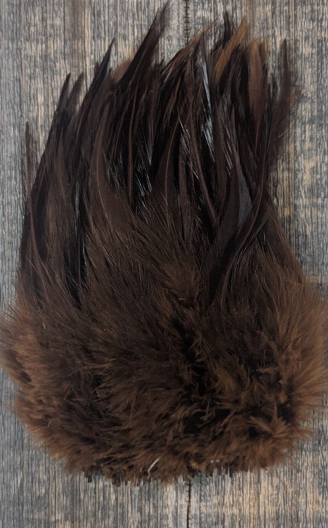 Hareline Strung Chinese Saddle Hackle Brown Saddle Hackle, Hen Hackle, Asst. Feathers