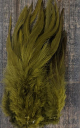 Hareline Strung Chinese Saddle Hackle Olive #263 Saddle Hackle, Hen Hackle, Asst. Feathers