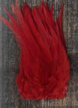 Hareline Strung Chinese Saddle Hackle Red Saddle Hackle, Hen Hackle, Asst. Feathers