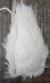 Hareline Strung Chinese Saddle Hackle White #377 Saddle Hackle, Hen Hackle, Asst. Feathers