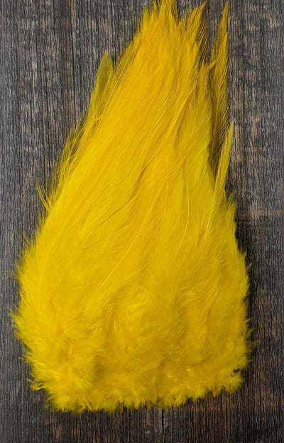 Hareline Strung Chinese Saddle Hackle Yellow #383 Saddle Hackle, Hen Hackle, Asst. Feathers