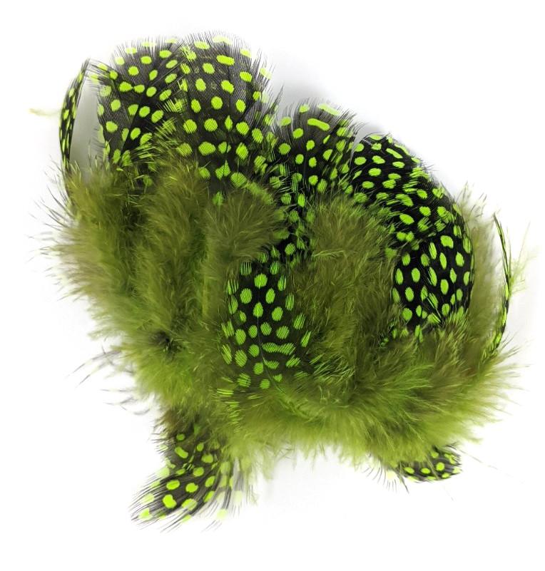 Hareline Strung Guinea Feathers Chartreuse 