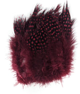 Hareline Strung Guinea Feathers Claret #63 Saddle Hackle, Hen Hackle, Asst. Feathers