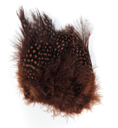 Hareline Strung Guinea Feathers Rusty Brown #323 Saddle Hackle, Hen Hackle, Asst. Feathers