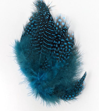 Hareline Strung Guinea Feathers Silver Doctor Blue #347 Saddle Hackle, Hen Hackle, Asst. Feathers