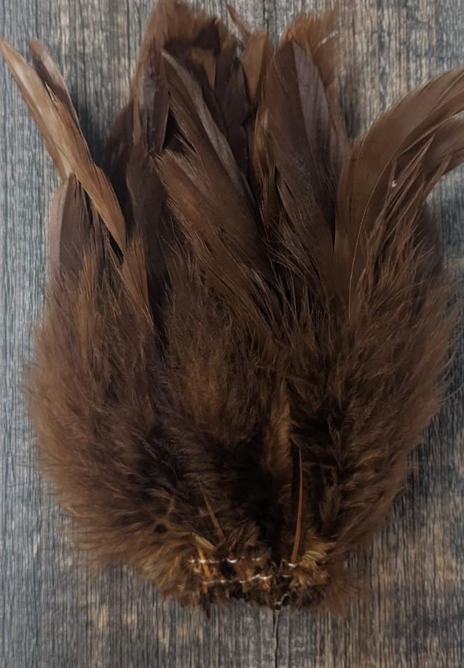 Hareline Strung Schlappen 5-7" Fiery Brown Saddle Hackle, Hen Hackle, Asst. Feathers