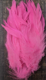 Hareline Strung Schlappen 5-7" Hot Pink #188 Saddle Hackle, Hen Hackle, Asst. Feathers