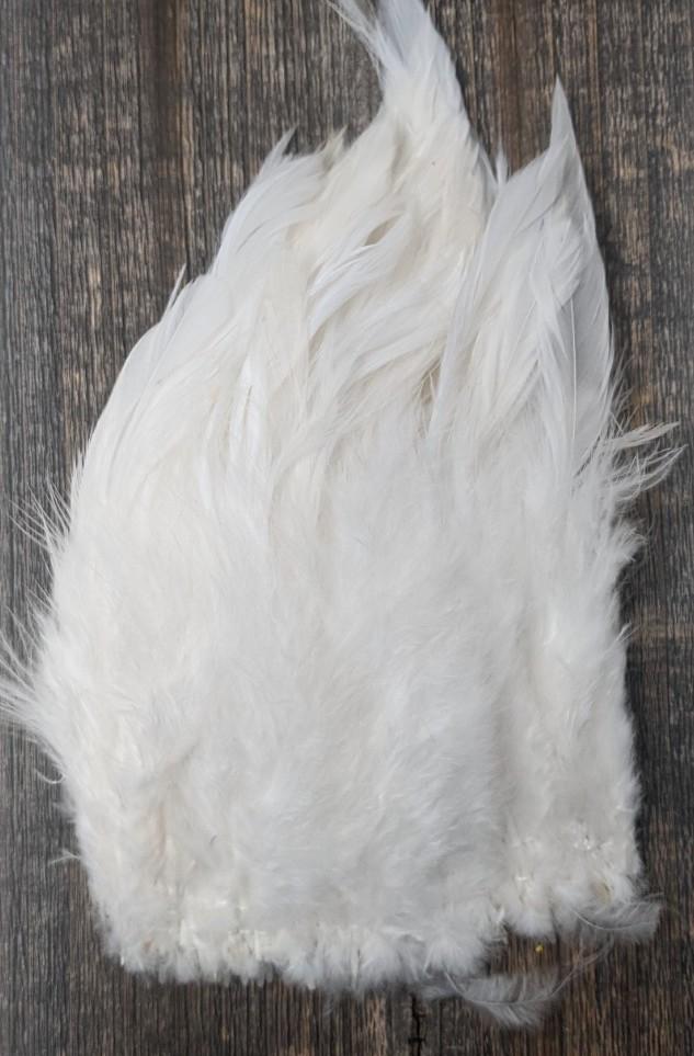 Hareline Strung Schlappen 5-7" White #377 Saddle Hackle, Hen Hackle, Asst. Feathers