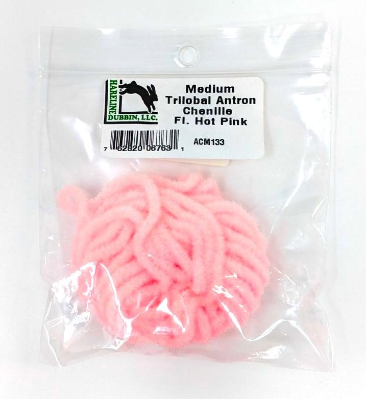 Hareline Trilobal Antron Chenille Medium / Fl Hot Pink Chenilles, Body Materials