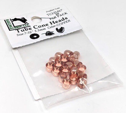 Hareline Tube Fly Cone Heads 67 Copper / Medium 7/32 Beads, Eyes, Coneheads