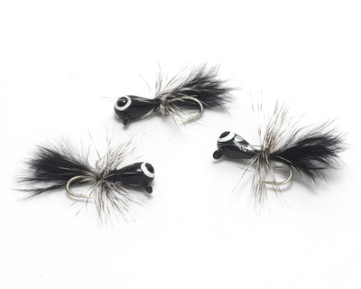 Hareline Tungsten Fly Ice Jigs Black / 3mm Beads, Eyes, Coneheads