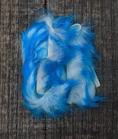 Hareline Two Toned 1/8" Crosscut Rabbit Strips #10 Blue / White Hair, Fur