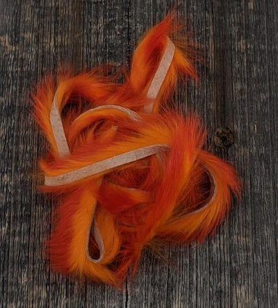 Hareline Two Toned 1/8" Crosscut Rabbit Strips #11 Hot Orange / Fl Orange Hair, Fur