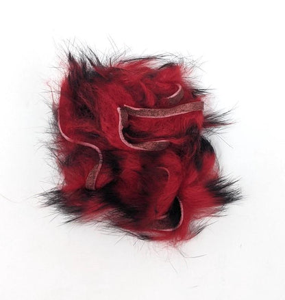 Hareline Two Toned 1/8" Crosscut Rabbit Strips #3 Black / Red Hair, Fur