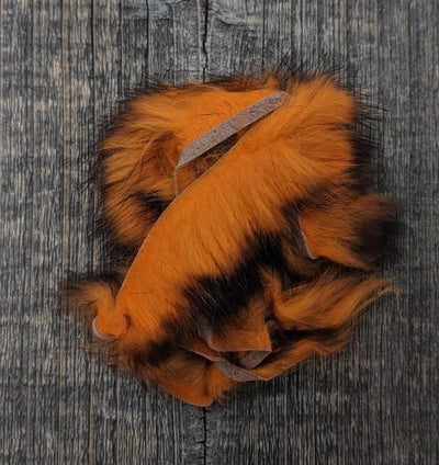 Hareline Two Toned 1/8" Rabbit Strips #4 Black / Fl Orange Hair, Fur