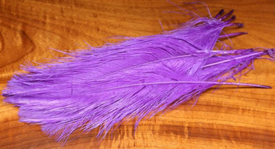 Hareline UV2 Raptor Hackle - Short Rhea Quills #35 FL Bright Purple Saddle Hackle, Hen Hackle, Asst. Feathers