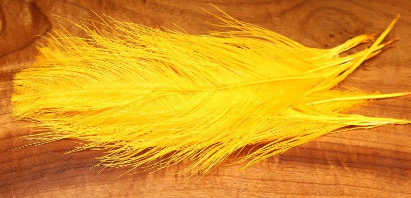 Hareline UV2 Raptor Hackle - Short Rhea Quills #367 FL Sunburst Yellow Saddle Hackle, Hen Hackle, Asst. Feathers