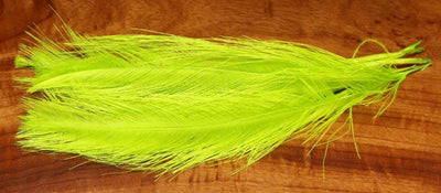 Hareline UV2 Raptor Hackle - Short Rhea Quills #54 FL Chartreuse Saddle Hackle, Hen Hackle, Asst. Feathers