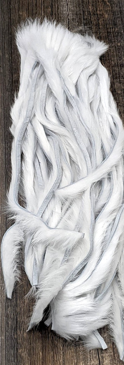 Hareline Zonker Cut Hide #1 White Hair, Fur