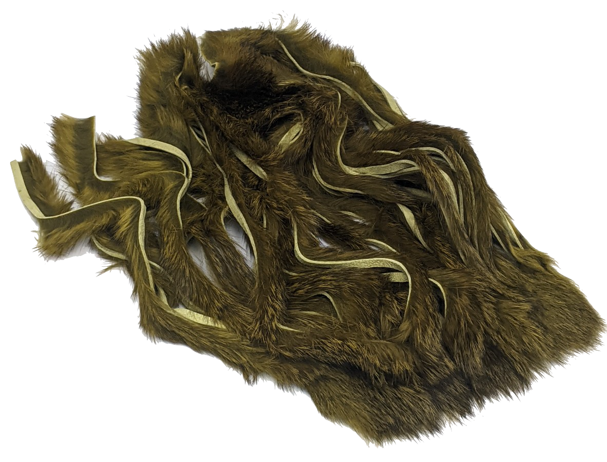 Hareline Zonker Cut Hide #25 Olive Variant Hair, Fur