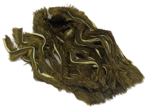 Hareline Zonker Cut Hide #25 Olive Variant Hair, Fur