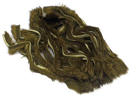 Hareline Zonker Cut Hide #25 Olive Variant Hair, Fur