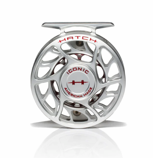 Hatch Iconic 3 Plus Reel Clear Red / Large Arbor Fly Reel