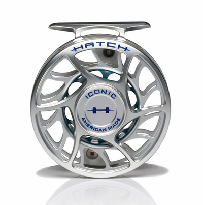 Hatch Iconic 4 Plus Reel Clear Blue / Large Arbor Fly Reel