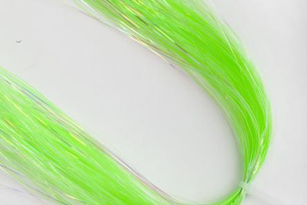 Hedron Magnum Pearl a Glow Flashabou green fly tying flash