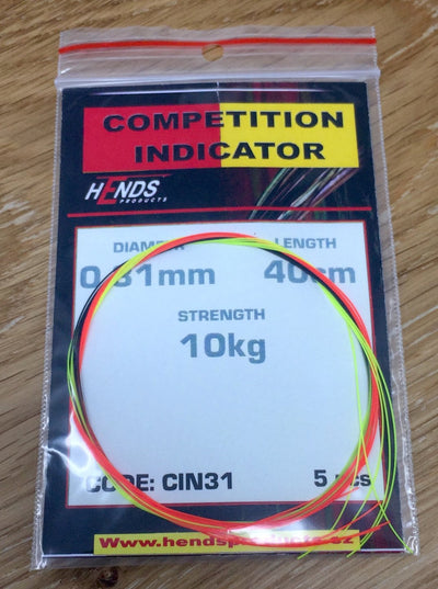 Hends Competition Bicolor Indicator Fl. Yellow /  Fl. Orange / 0.21 mm Leaders & Tippet