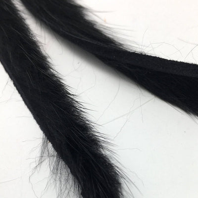 Hends Muskrat Zonker Strips 1.5mm Black Hair, Fur