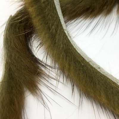Hends Muskrat Zonker Strips 1.5mm Olive Hair, Fur