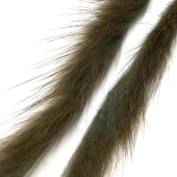 Hends Muskrat Zonker Strips 1.5mm Olive Brown Hair, Fur