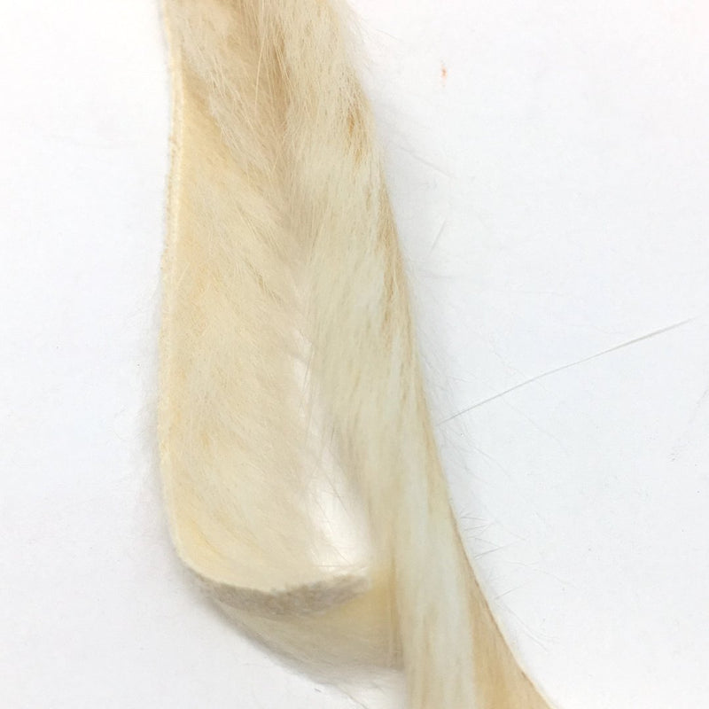 Hends Muskrat Zonker Strips 2.5mm White Cream Hair, Fur