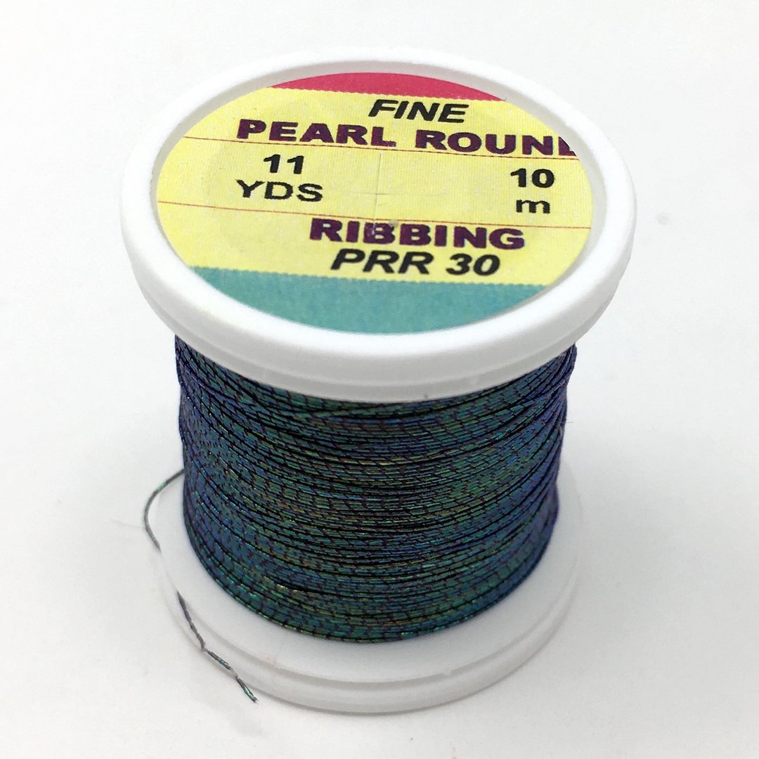 Hends Pearl Round Ribbing Tinsel- 11 Yard Spool Black Pearl Wires, Tinsels